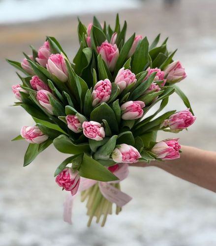 Букет из розовых тюльпанов "Саманта" заказать в интернет-магазине с доставкой по Железнодорожному